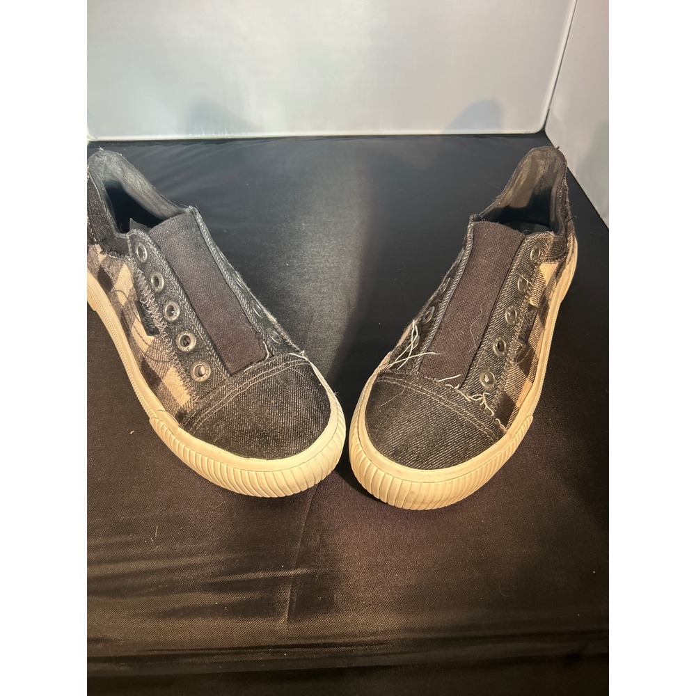 Blowfish Malibu Slip On Sneaker Denim Plaid‎ Canvas Comfort Casual Shoes